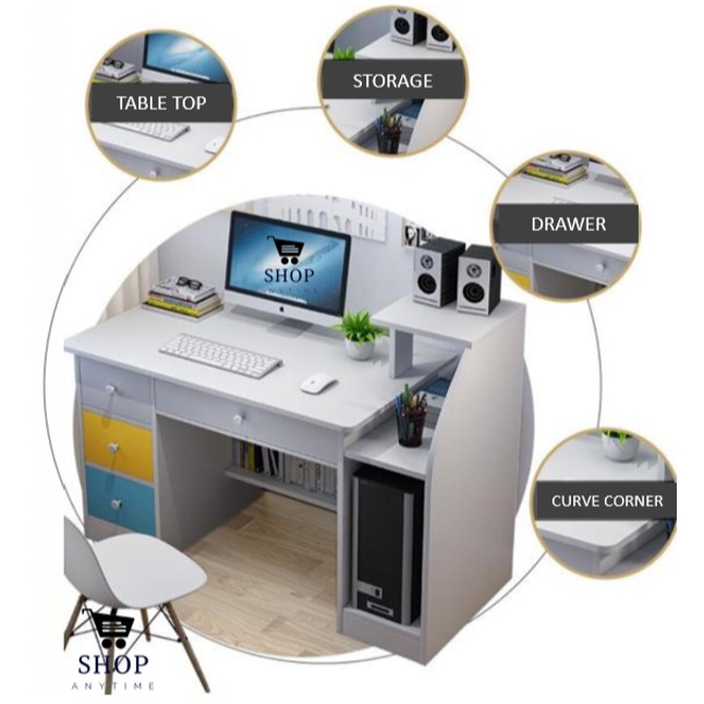 HOME Multi Compartments Writing Table with drawer Study table with