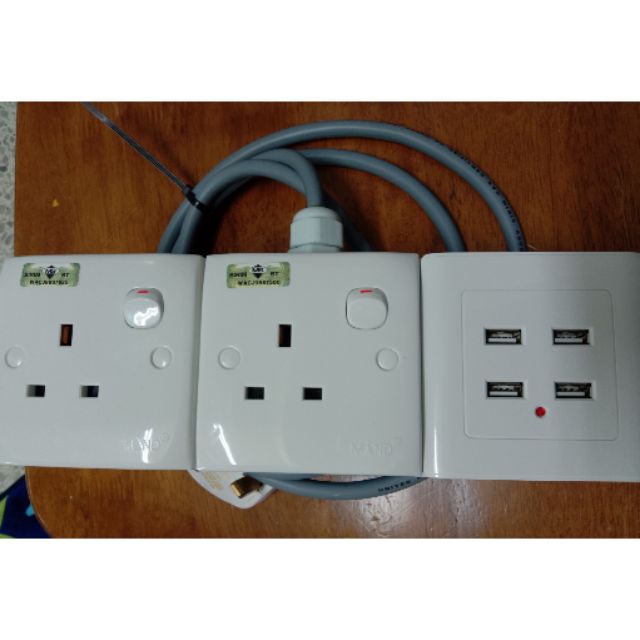1.5 to 10 meter extension Wire 2 Socket 13 A With 4 Usb Port Shopee