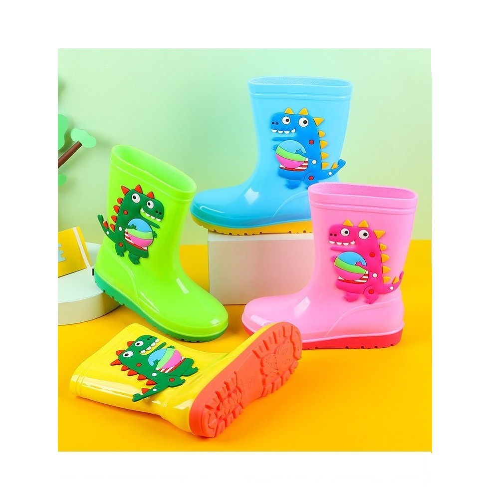 Kids Rainboots Boys Rubber Boots Cartoon Dinosaur Girls Water Shoes PU ...