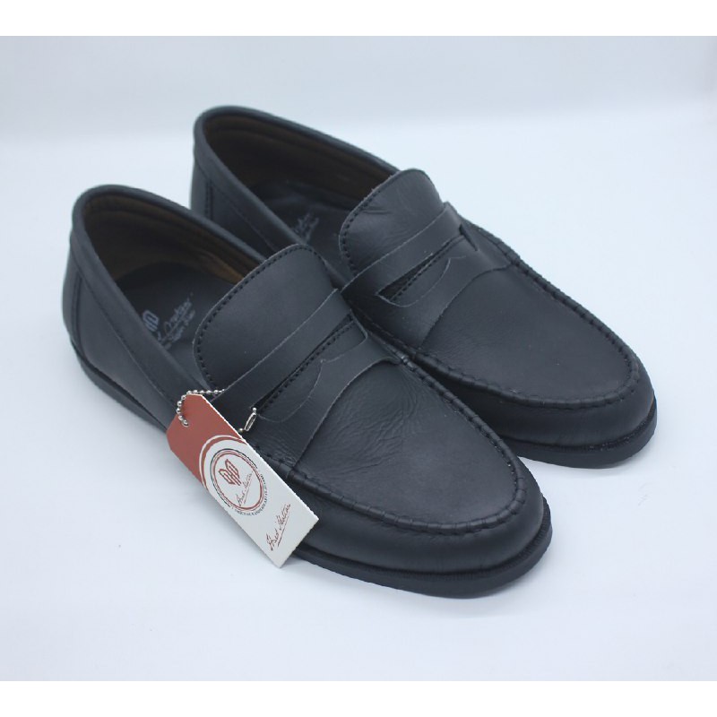 Slip-on Slop Shoes Men Genuine Leather HARD MOTION DYNATOS FULLBLACK CH ...