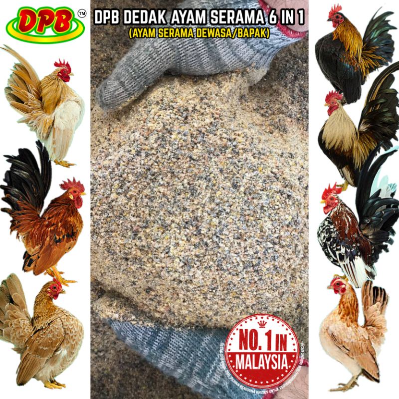 [5KG] DPB DEDAK AYAM SERAMA DEWASA 6 IN 1 (Campuran Dedak Goldcoin, Bijian  dan Vitamin)