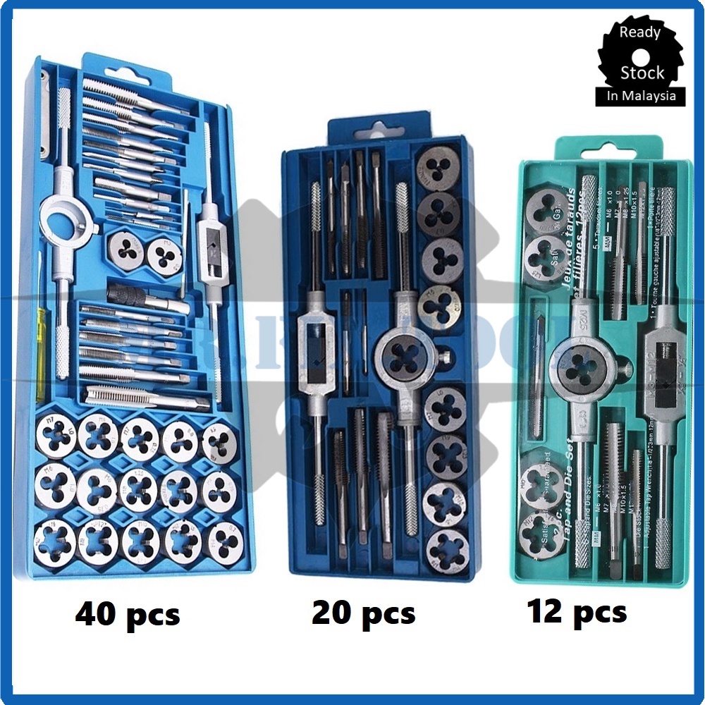12/20/40pcs Tap And Die Set Tap Wrench Die Handle Screw Thread