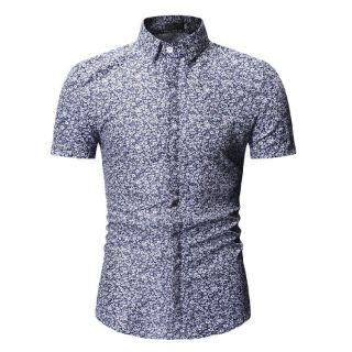  Baju  Batik  Moden Lelaki  slim fit Modern Men Floral Shirt 