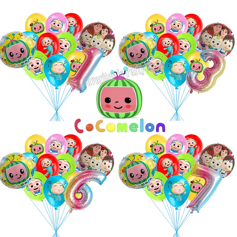 Cocomelon Balloons 13pcs Set Birthday Party Decoration Latex Ballon 12 ...
