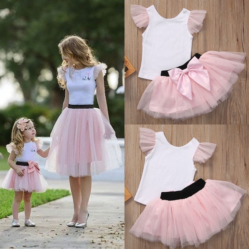 fashionme Mother and Daughter Casual Summer Tulle Dress | Shopee Malaysia