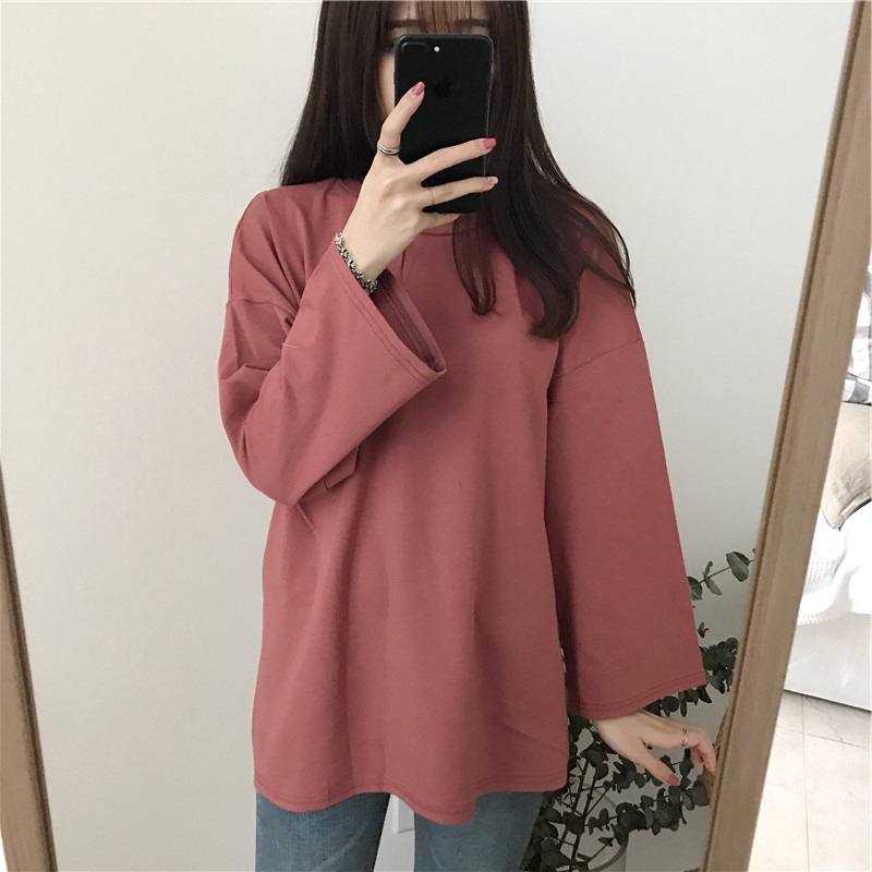 SpotSpring Autumn Korean Long sleeve baju  T shirt  Lengan 