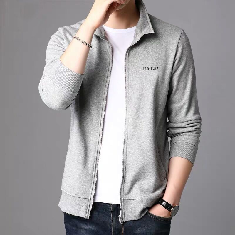 夹克男卫衣2022新款春秋季青年中年男士外套男装休闲长袖上衣大码 Jacket Men New Spring and Autumn Youth Middle-aged Men's Jacket Men's Casual Long Sleeve Large Size