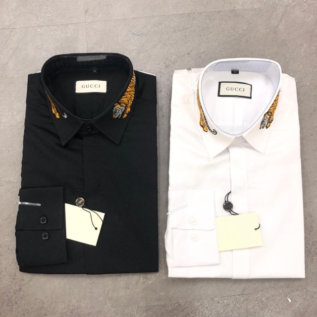 gucci tiger collar shirt