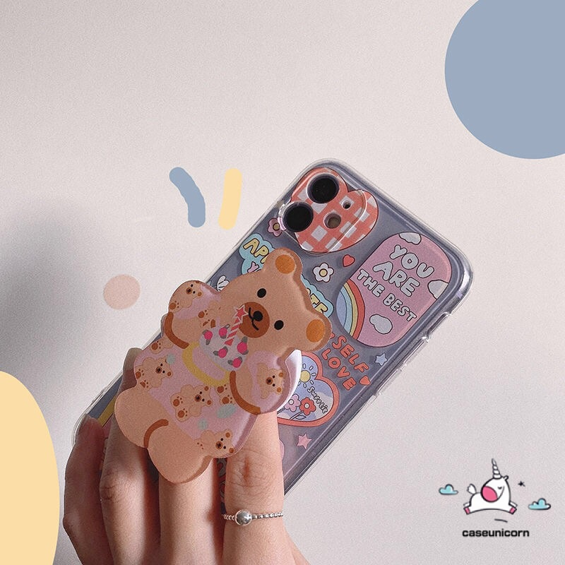 Buy Case Transparent Peach With Popsocket Iphone 12 11 Pro Max Xr X Xs Max Se 6 6s 7 8 Plus 12mini Kawaii Korean Desain Cute Cartoon Seetracker Malaysia