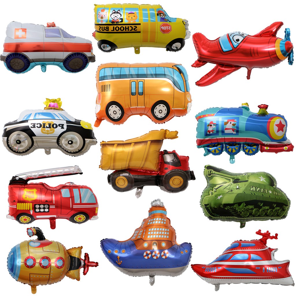 Giant Cartoon Car Helium Balloon Helicopter Airplane Train Cars Birthday  Party Decoration Rocket Foil Balloons Supplies | Shopee Malaysia