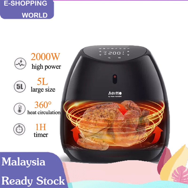 [Ready Stock] Haier 8 In 1 Air Fryer 5 Liter Murah 2000W | Shopee Malaysia