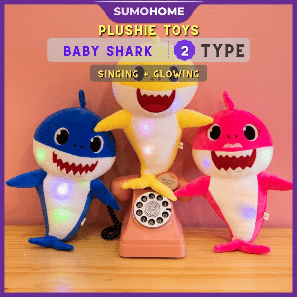 32cm Baby Shark Toy Glowing and Singing Pinkfong Toys Shark Do Do Anak ...