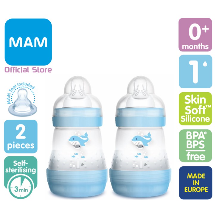 mam self sterilising baby bottles