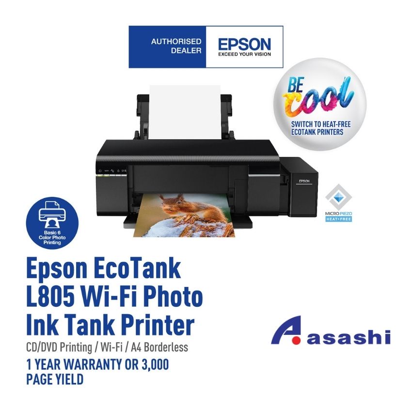 Epson L805 6 color print, CD / DVD printing, WiFi, Epson iPrint