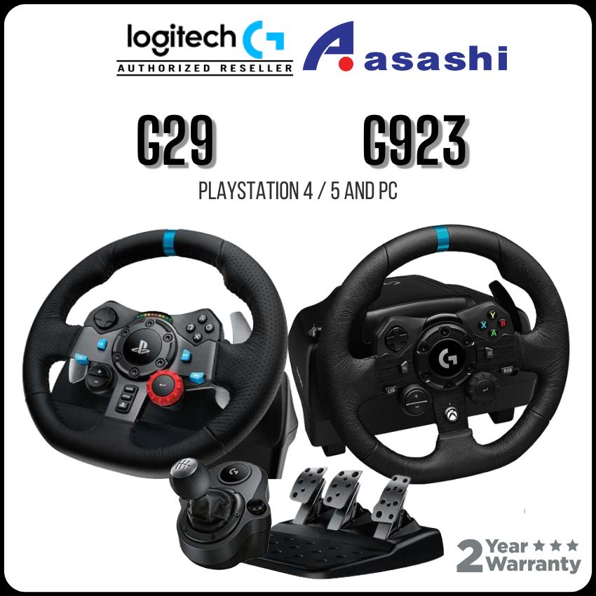 Logitech G29 / G923 Gaming Racing Wheel Steering + Pedal + Drive Force