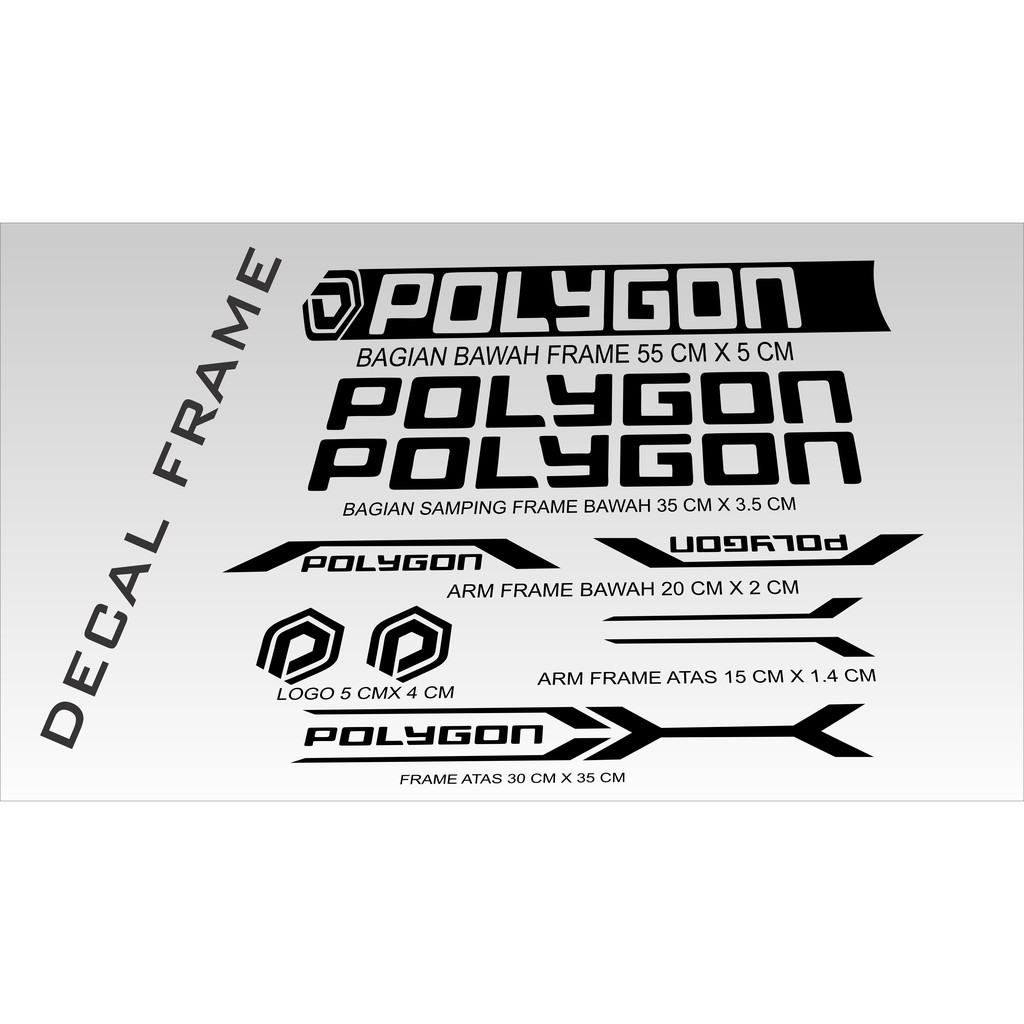 Polygon Bicycle Sticker Frame Sticker Decal Customized | Stiker Frame ...