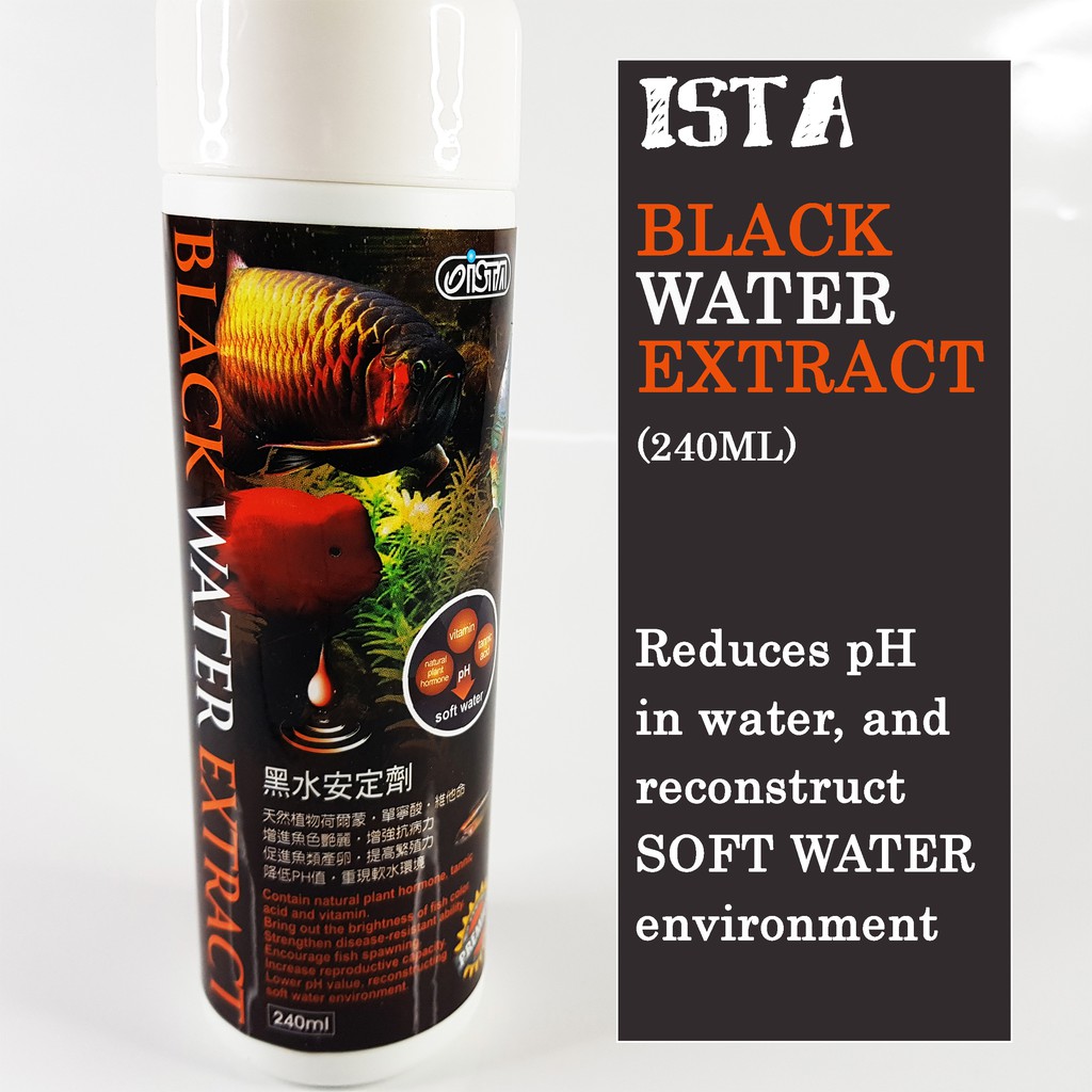 ISTA Black Water Extract 240ML Soft Water pH Down Aquarium Pond Prevent