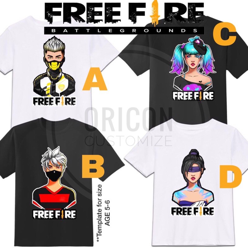 Free Fire Tshirt Cotton x logo t-shirt sticker FF free fire garena heroic  gaming baju mascot boy fashion viral gamer tee | Shopee Malaysia