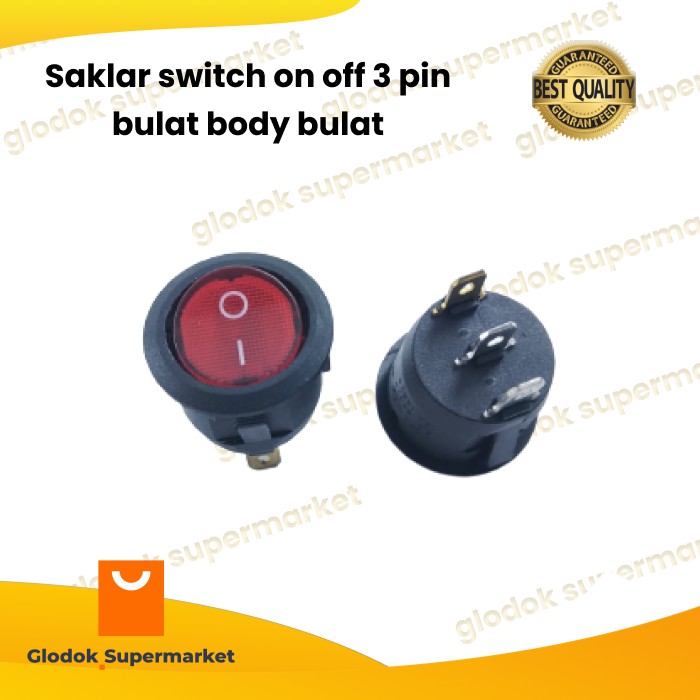 3 Pin Round Body Round Push Button On Off Switch | BeeCost