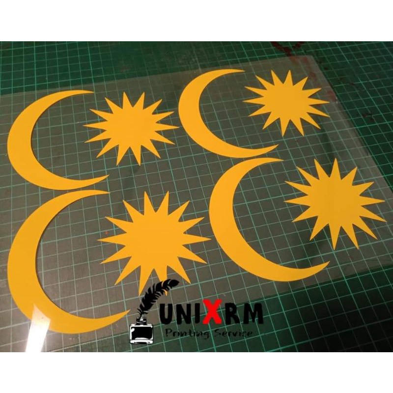 Iron On Vinyl Sticker Bulan Bintang Bulan Bintang Sticker Vinyl Sticker