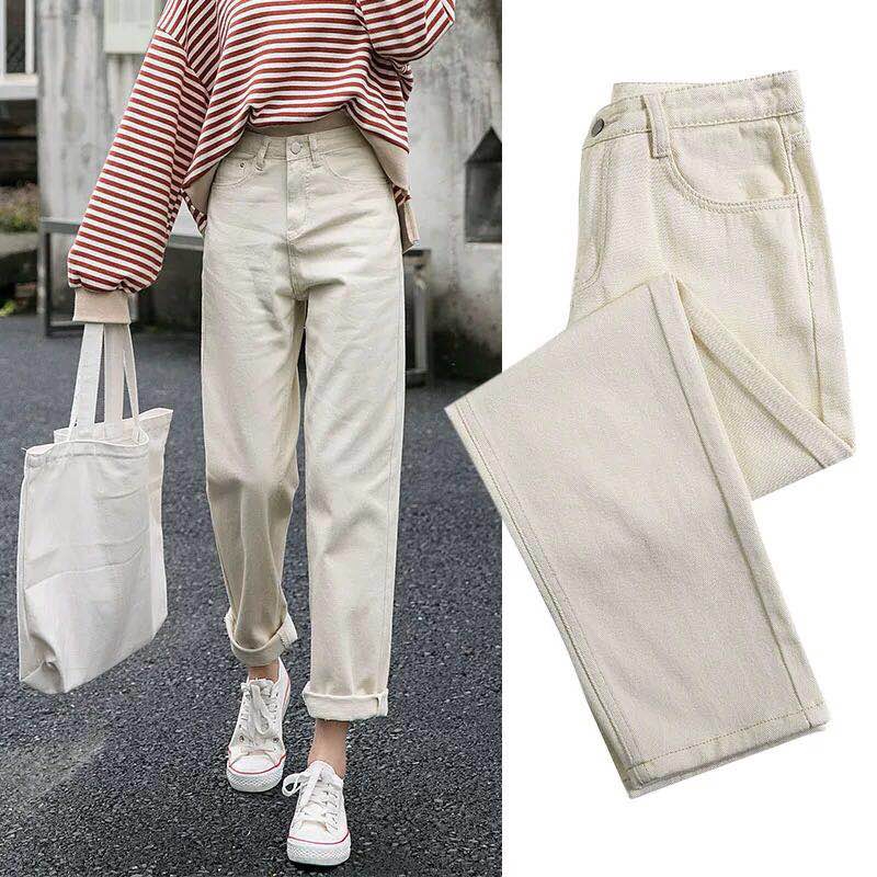 Loose Wide Leg Jeans Women High Waist Casual High Street Ladies Denim Pants Long Palazo Pants Seluar Jean