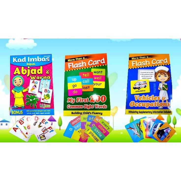 [READY STOCK] Flash Card/Kad Imbas Kanak-Kanak English/Malay Learning Flash  Card and Cognitive Card Double Sided