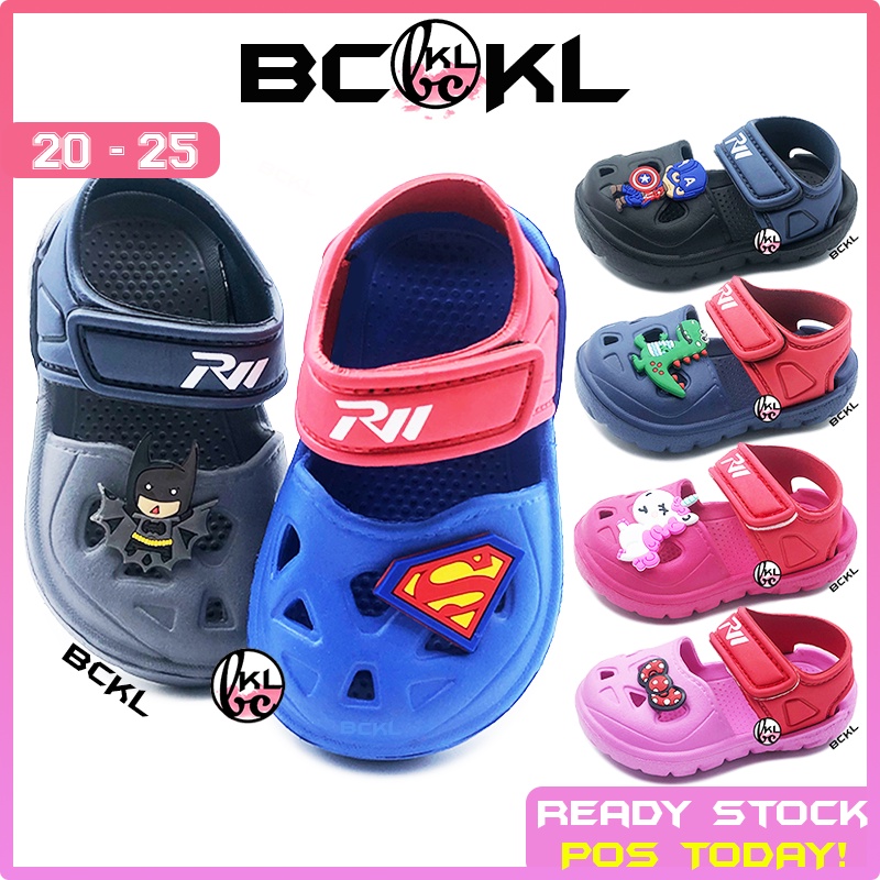 【 BCKL 】Baby & Kids Unicorn Hook & Loop Sandals | New EVA Dino Spider Cartoon Shoes Slippers Twins | Selipar Kasut Budak