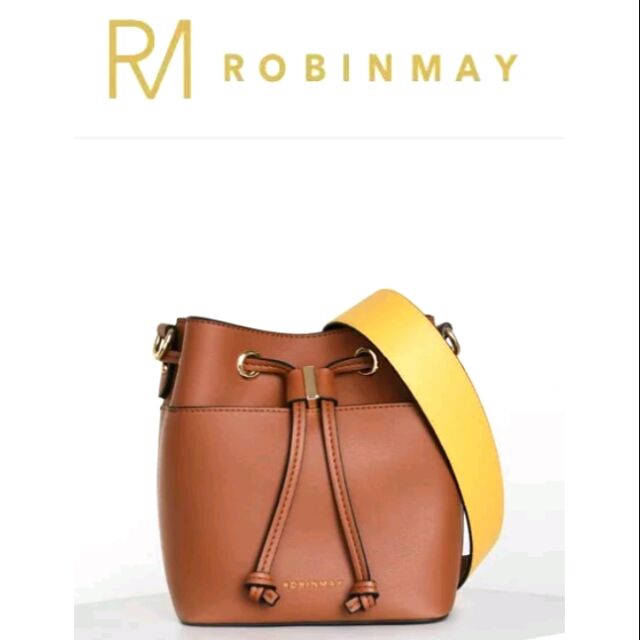Taiwan Robinmay Small Square Sugar Bucket Shoulder Bag Camel