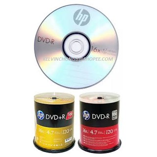 Official HP DVD+R/DVR-R 4.7Gb 120Min 1~16X With Cake Box