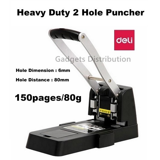 DELI 0150 Heavy Duty 2 Hole Paper Punch Puncher 150pages/80g 6mm Hole