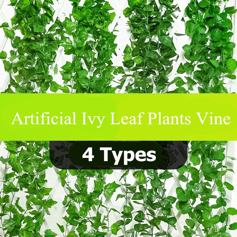 Artificial Ivy Leaf Garland Plants Vine Fake Foliage Flowers Creeper Green Ivy Wreath Home Decor Shopee Malaysia