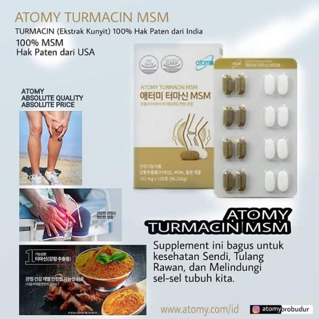 Atomy Turmacin Msm 艾多美姜黄素 关节康锭片rm156 00 Shopee Malaysia