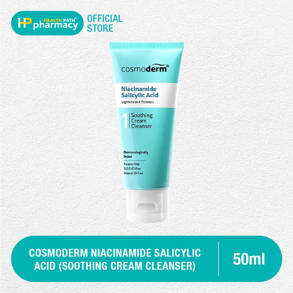 COSMODERM NIACINAMIDE SALICYLIC ACID (SOOTHING CREAM CLEANSER 50ML) EXP ...