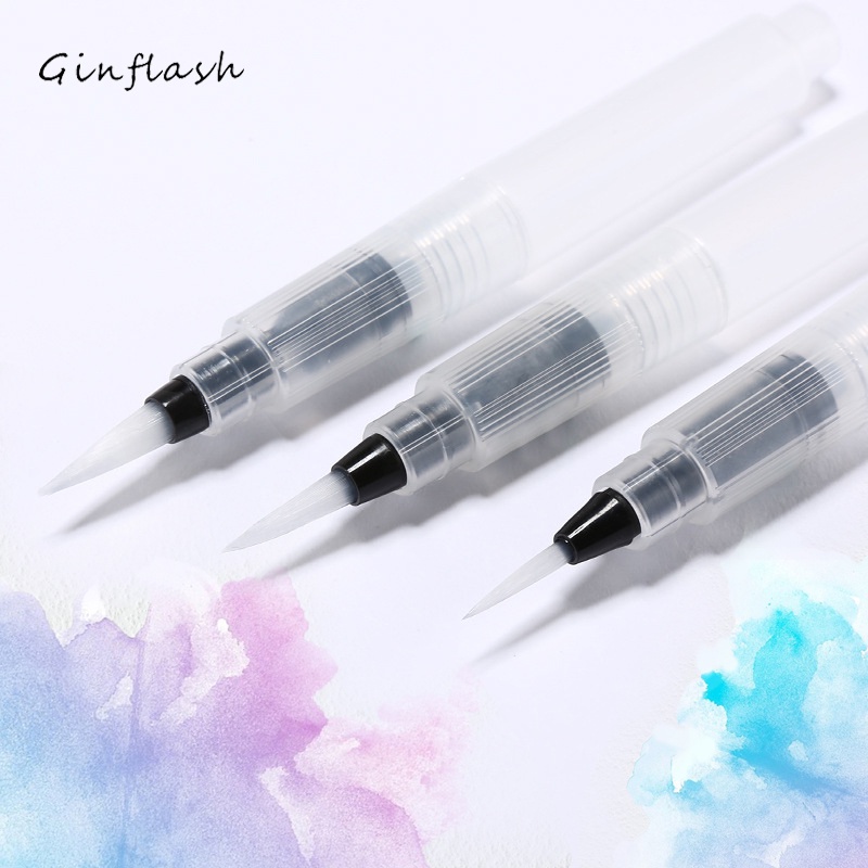 Ginflash Refillable Paint brush Water Ink Pen WaterColor soft