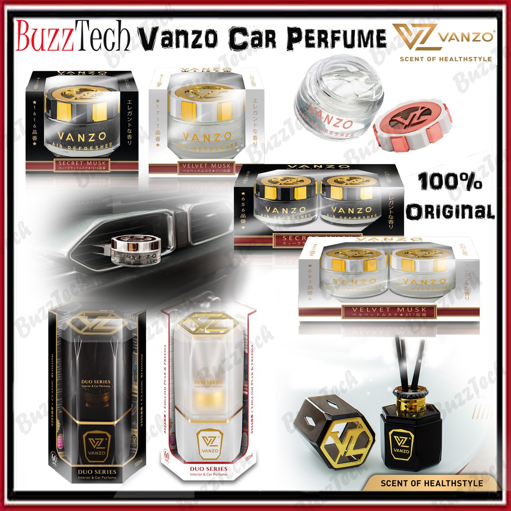 Buzztech 100 Original Vanzo Car Perfume Gel Duo Series Car Air Freshener Car Refresher Refill Pewangi Kereta 汽车香水香精