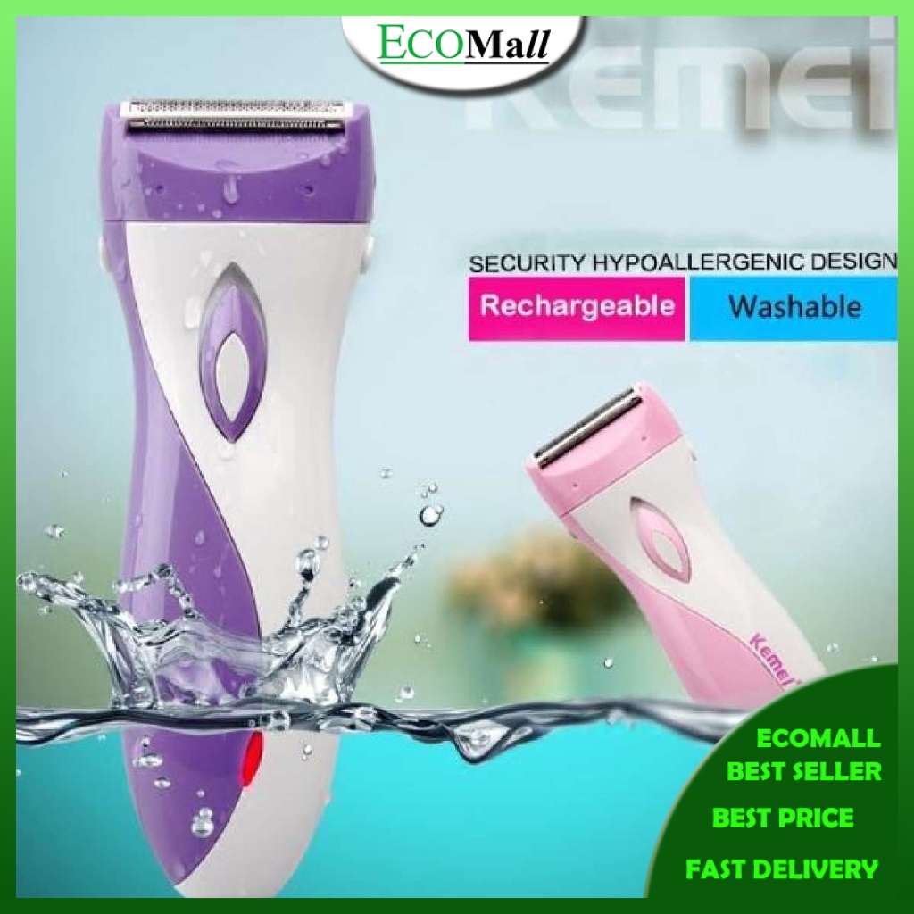 Pencukur Elektronik Wanita Lady  Kemei Rechargeable Epilator Skin-friendly Women Electric Shaver Hair Remover Shaving