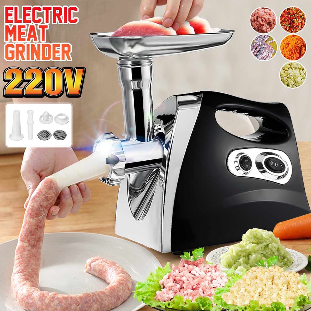 2800W Stainless Steel Electric Meat Grinders Home Sausage Stuffer Meat Mincer Slicer Heavy Duty Household Kitchen Mincer