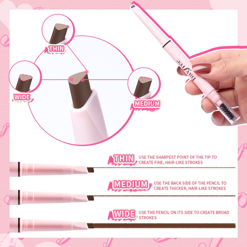 Quality Multi Bayfree Double Triangle Definer Eyebrow Pencil Waterproof Must - Image 4