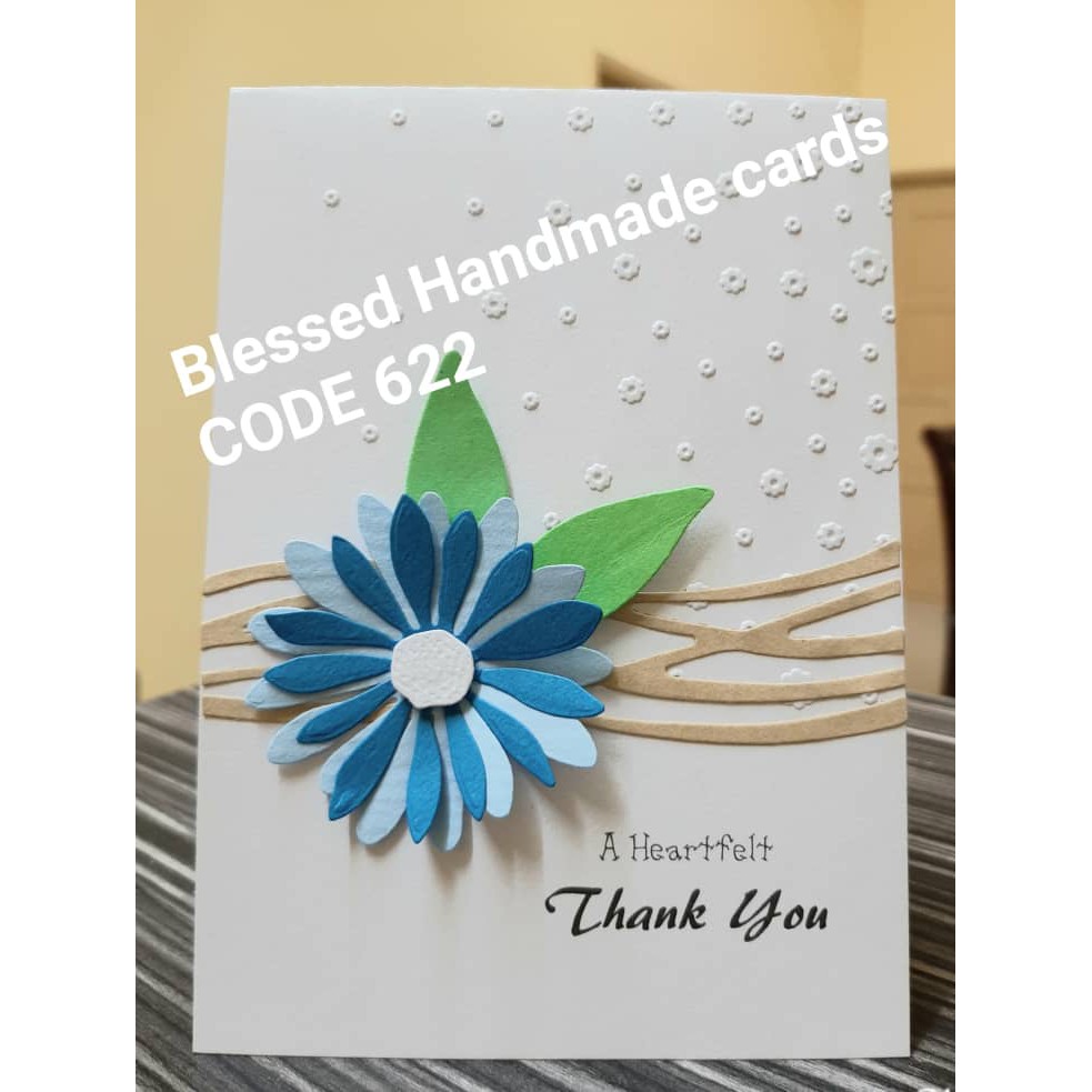 Handmade cards - Thank You card (A6 size- folded card)