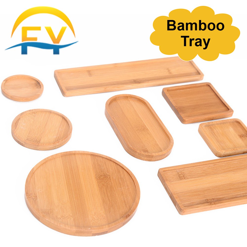 FY Succulent Bamboo Tray Cactus Tray Ceramic Tray Zakka Minimalism Planter Pasu Seramik Putih kaktus