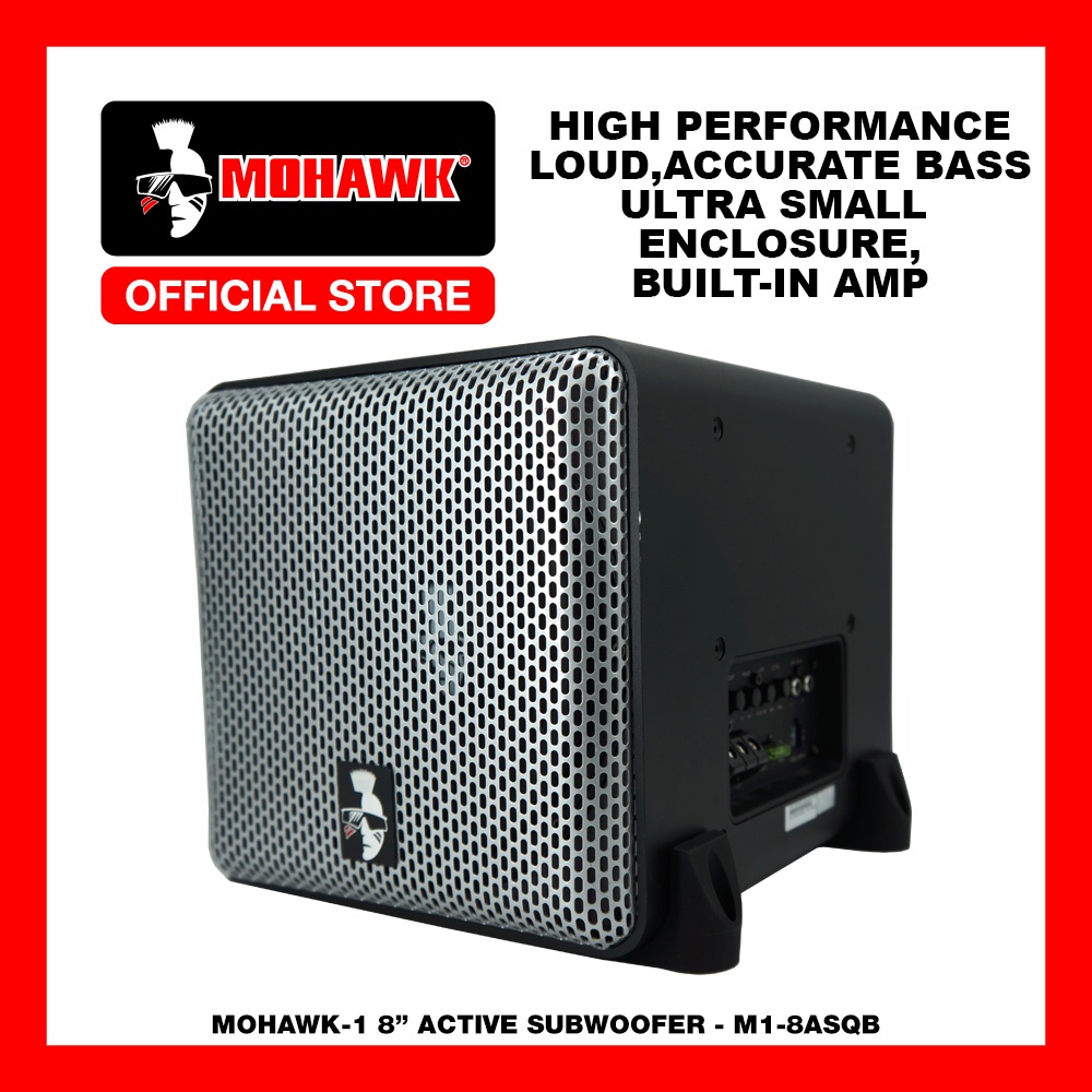 MOHAWK Car Audio 21M18ASQB 1SERIES 8 inch Active Subwoofer with