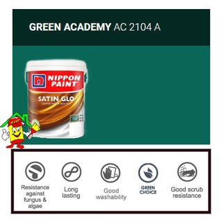 Ac 2104a Green Academy 1l Easywash Satin Glo Nippon Interior Wall Ceiling Shopee Malaysia