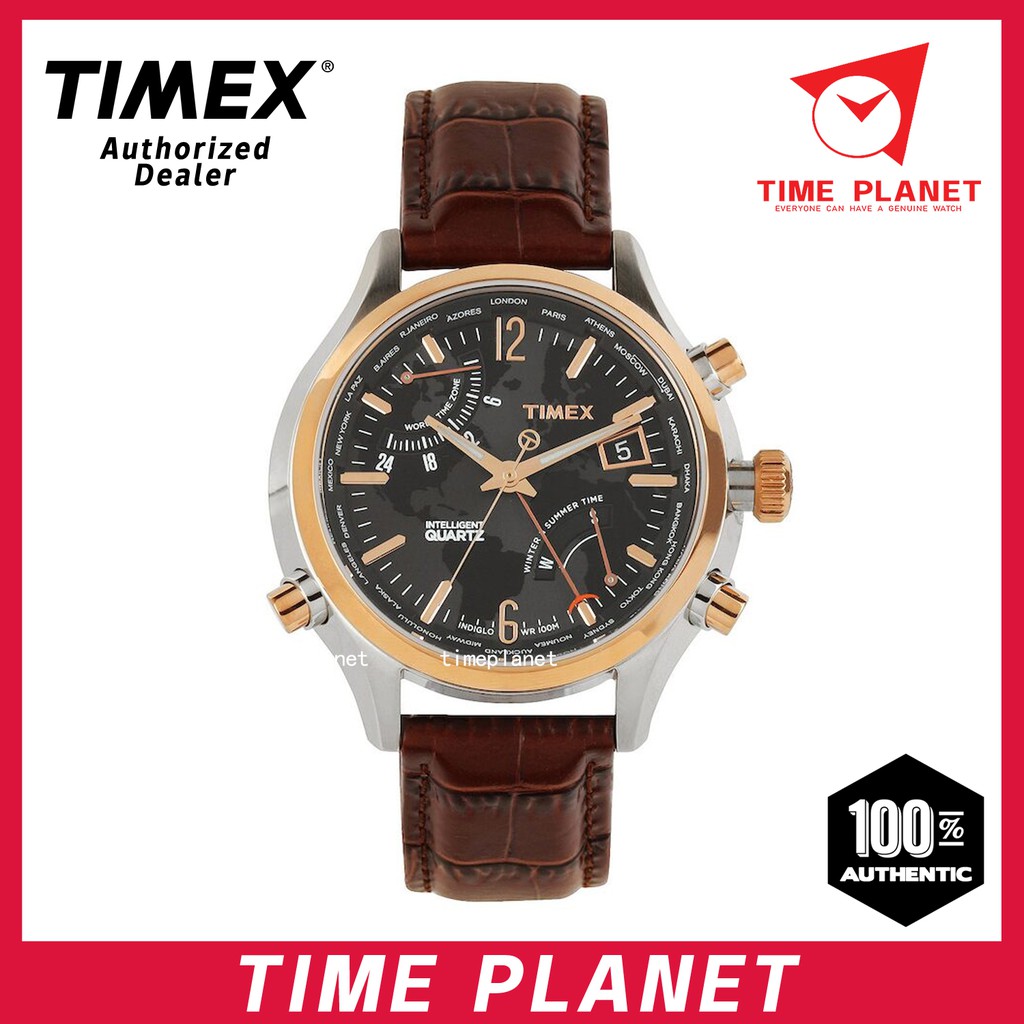 Timex Intelligent Quartz T2n942 Mens Indiglo World Time Watch | Shopee  Malaysia