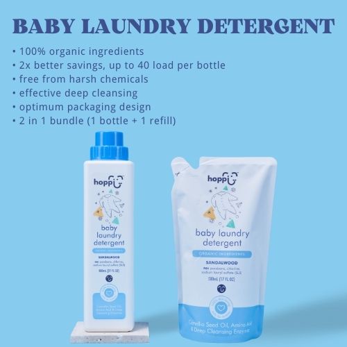 Hoppi 100 Organic Baby Laundry Detergent 2 in 1 mixed bundle pack ( 1