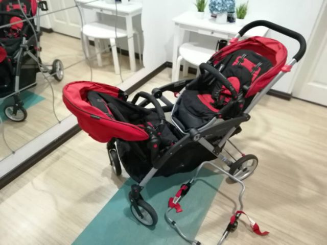 options lt double stroller yellow