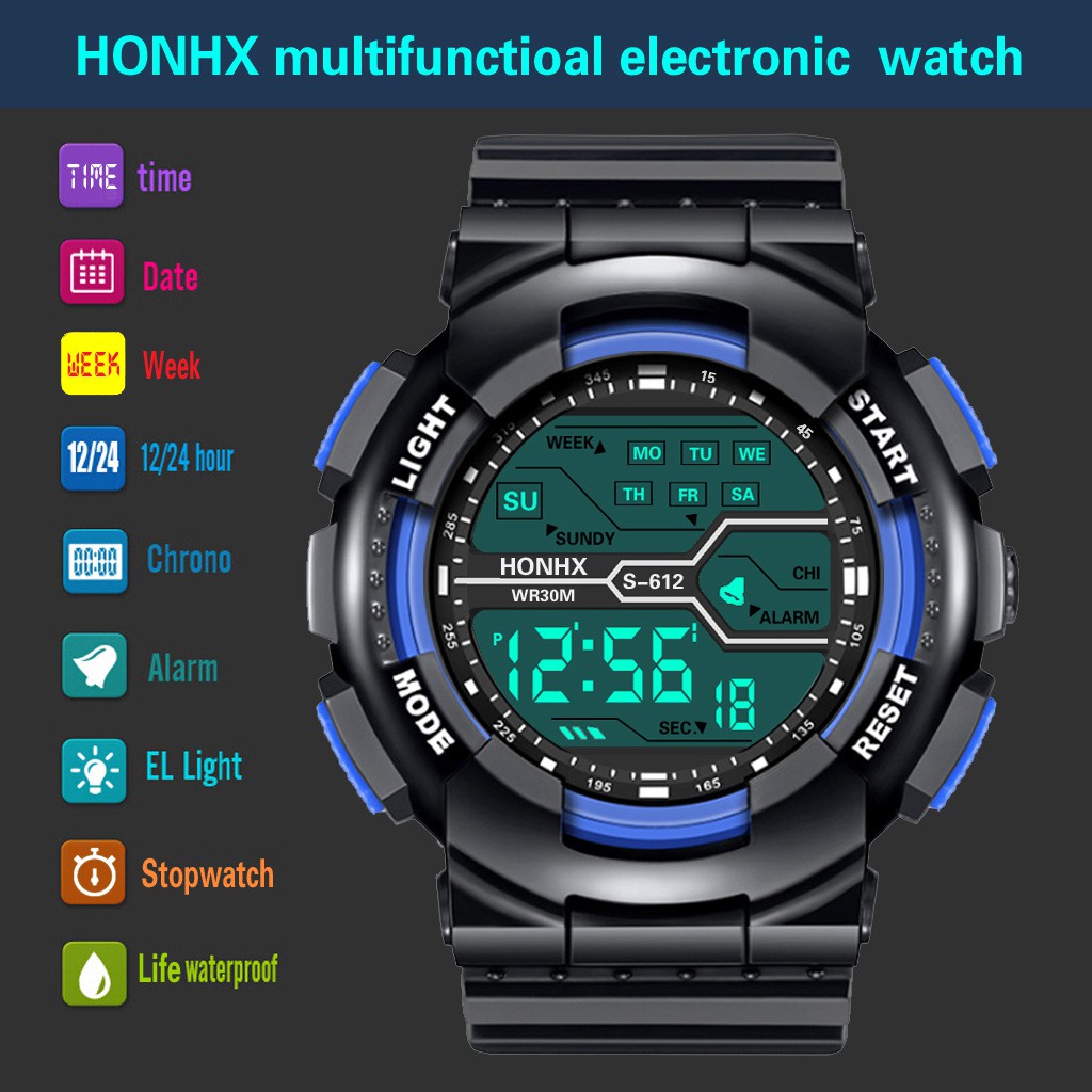 [?PANDA PROMO?] 2 YEARS WARRANTY HONHX R Shock Original Sports LED Digital Men Women Kid Watch Jam Tangan
