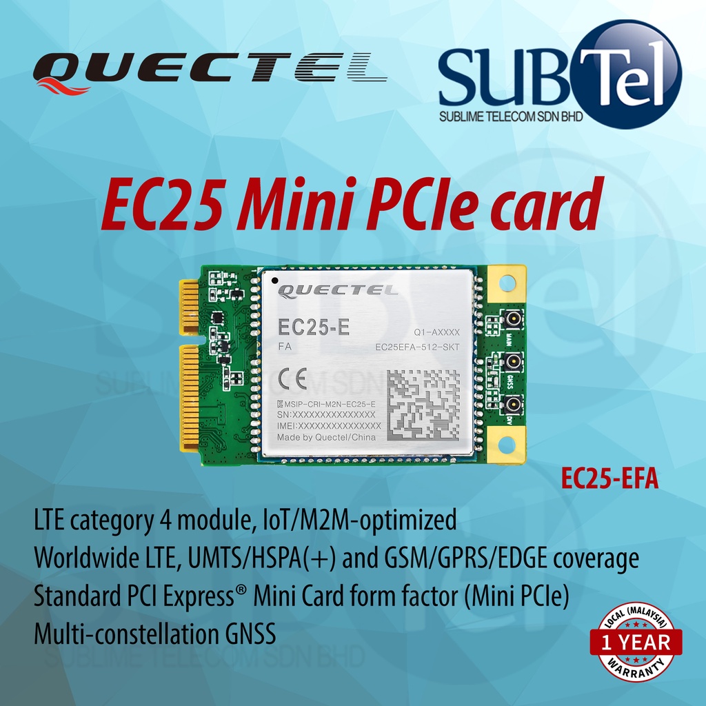 Quectel EC25 Mini PCIe Card EC25-EFA MiniPCIe LTE Cat 4 Module IoT ...