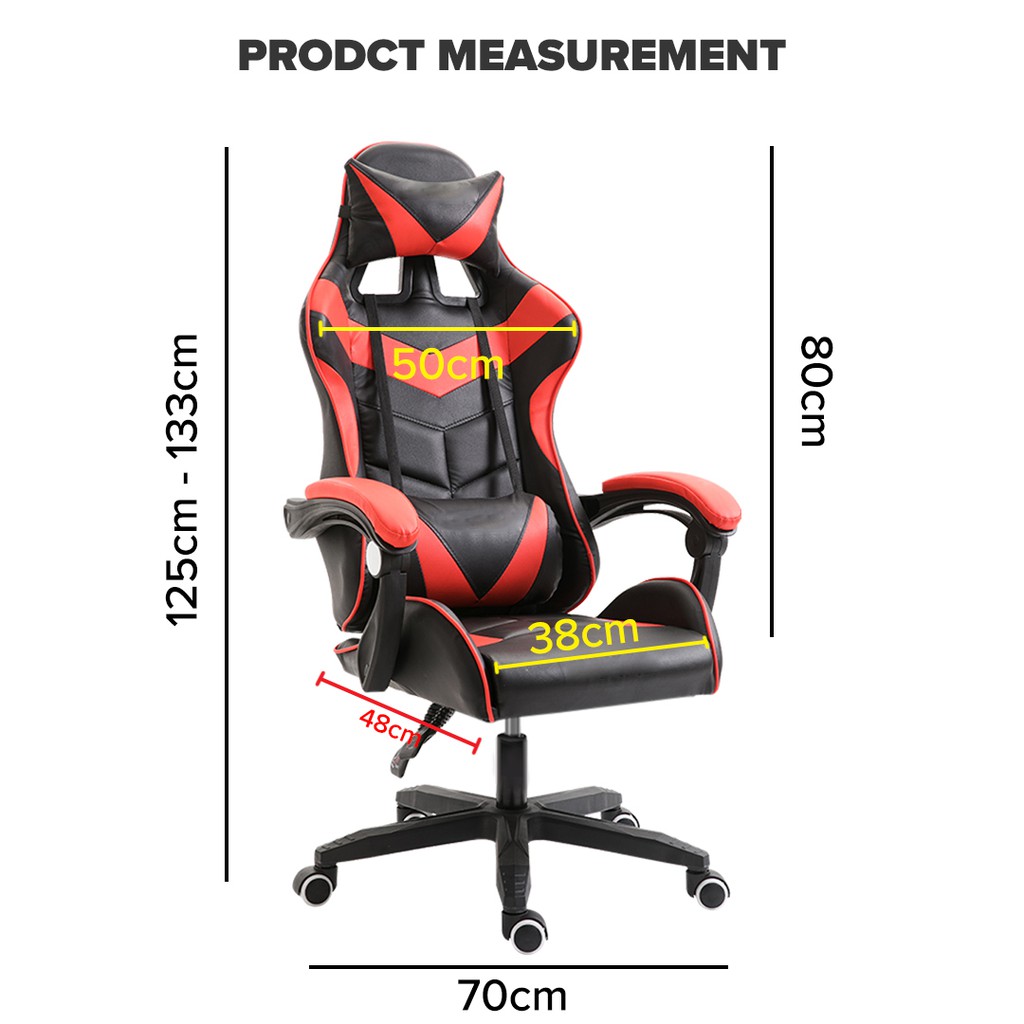 [READY STOCK] FINSSO: CHAHO Height Adjustable Reclining E-Sports Gaming Chair