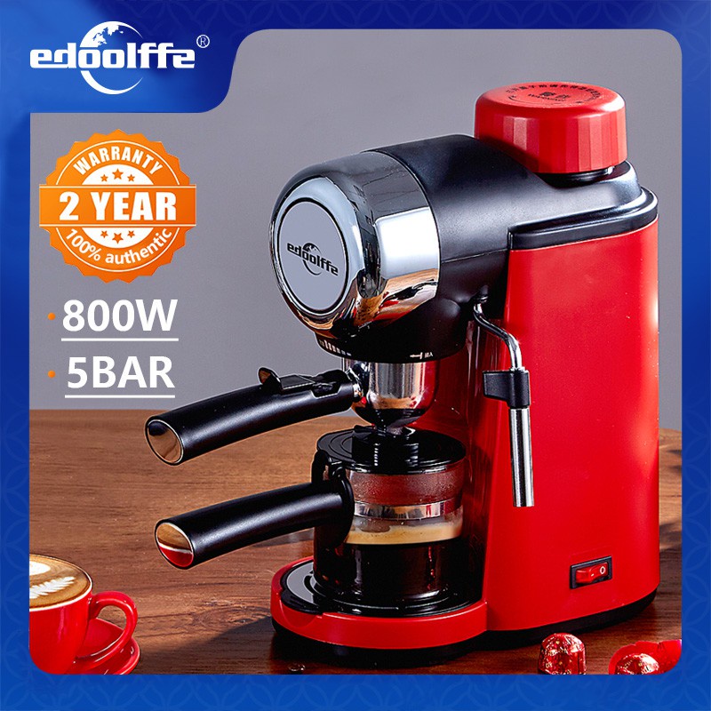 Edoolffe Coffee Machine BuiltIn Milk Frother Pressure Pump Driven