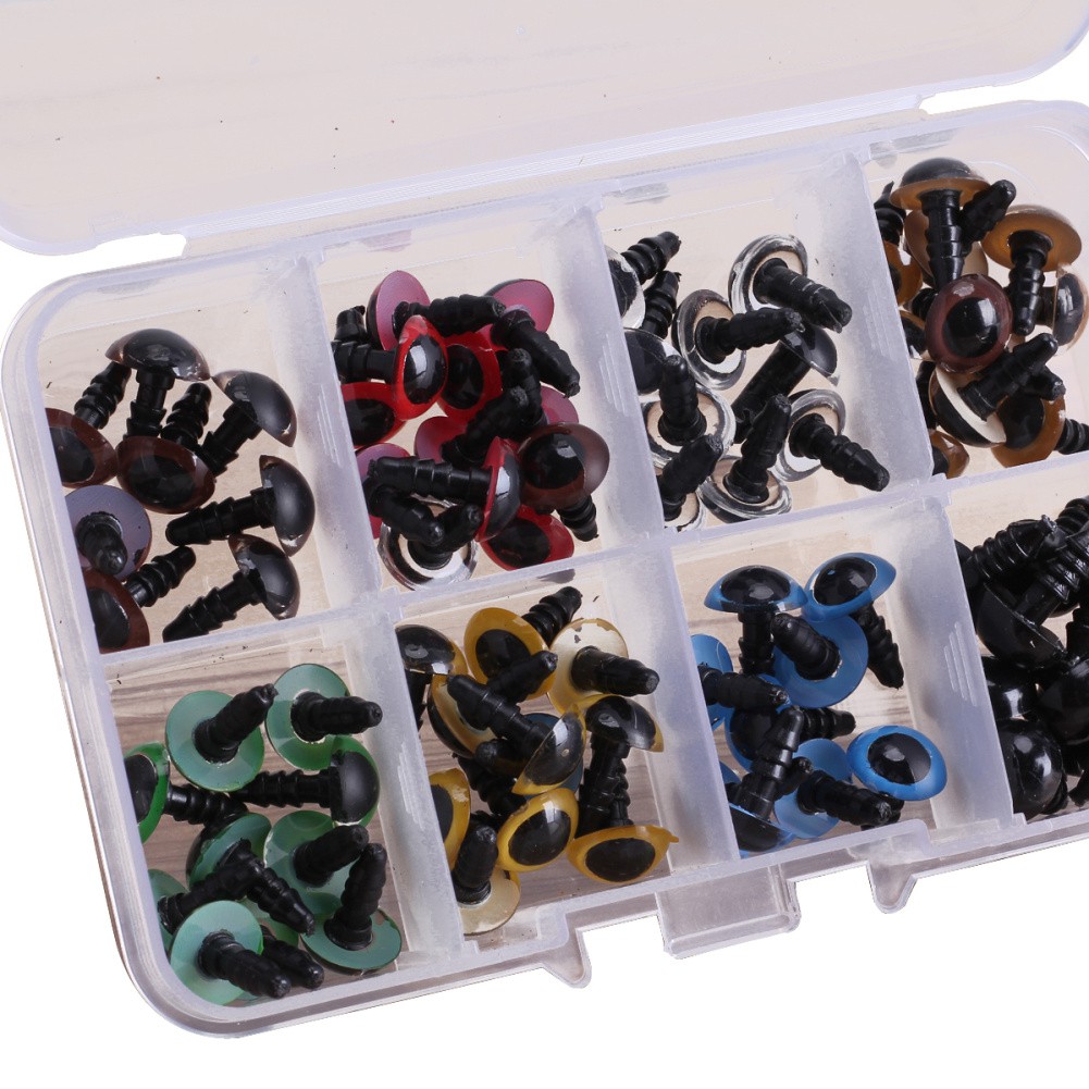 80pcs 8 Mixed Color Plastic Safety Eyes Washers for Animal Toy Teddy Bear Doll